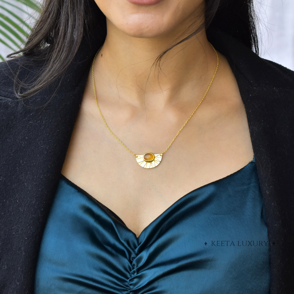 Sunrise Flower - Citrine Necklace -