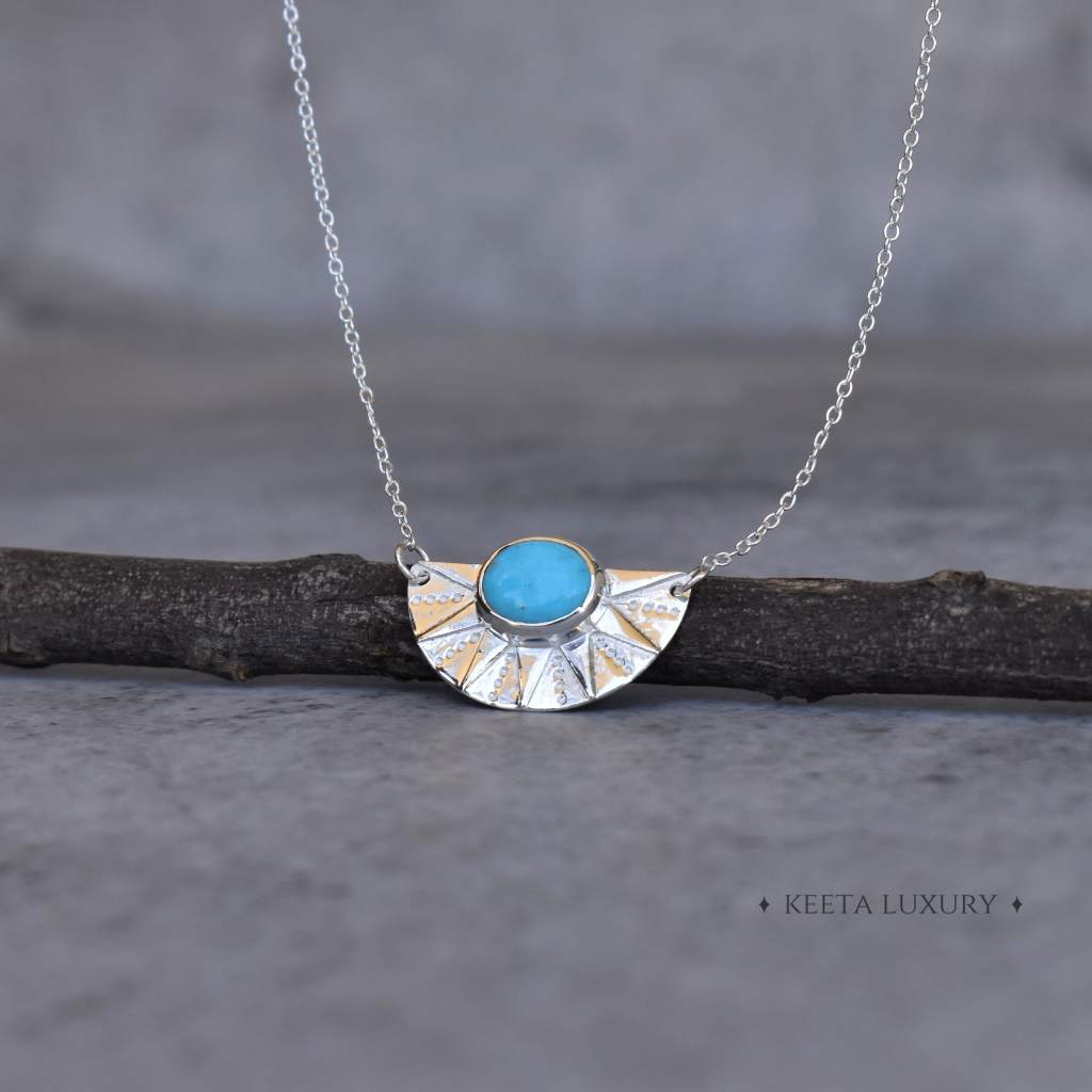 Sunrise Flower - Turquoise Necklace -