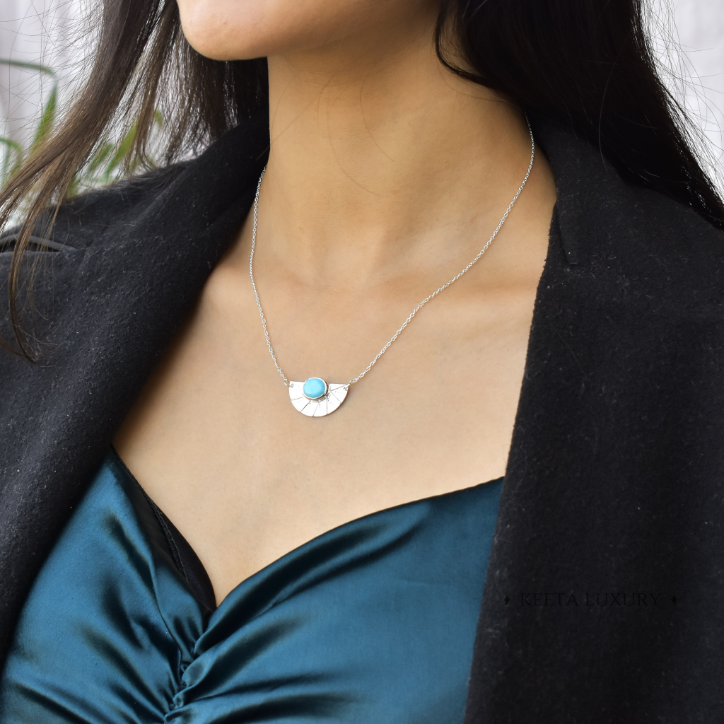 Sunrise Flower - Turquoise Necklace -
