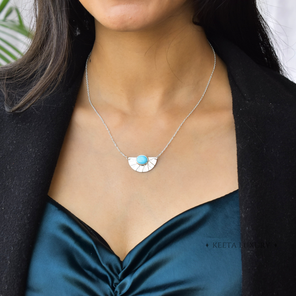 Sunrise Flower - Turquoise Necklace -
