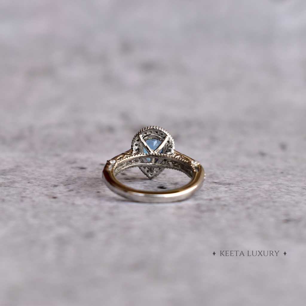 Teardrop Delight - Blue Topaz Ring -
