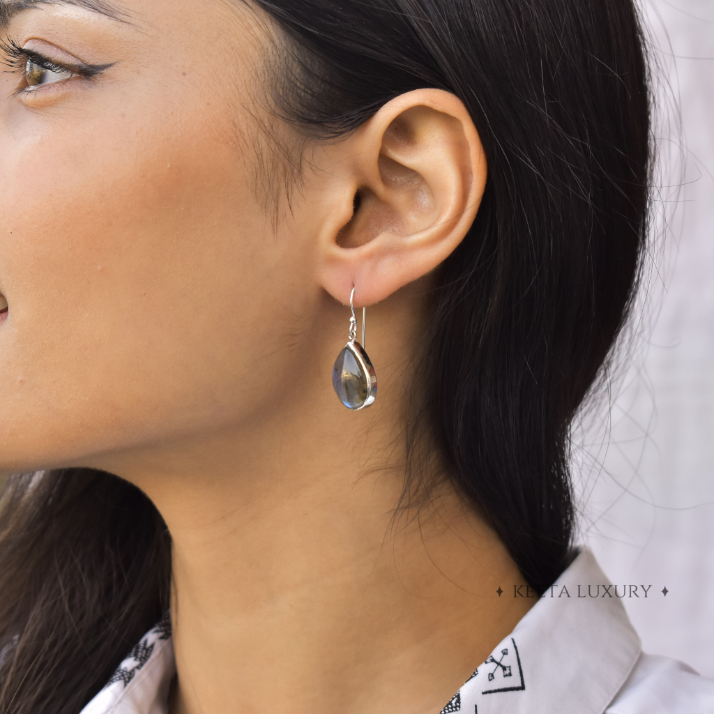 Teardrop Shine - Labradorite Dangles -