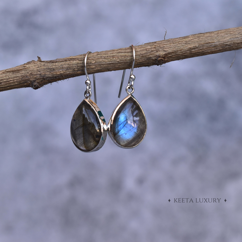 Teardrop Shine - Labradorite Dangles -