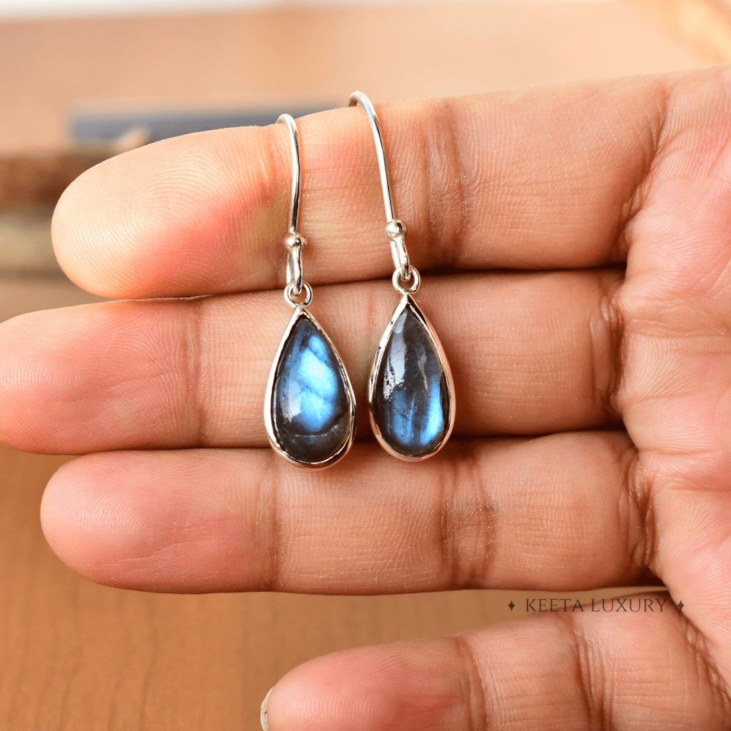 Teardrop Treasure - Labradorite Earrings -
