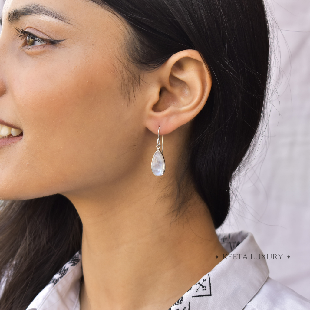 Teardrop Treasure - Moonstone Earrings -