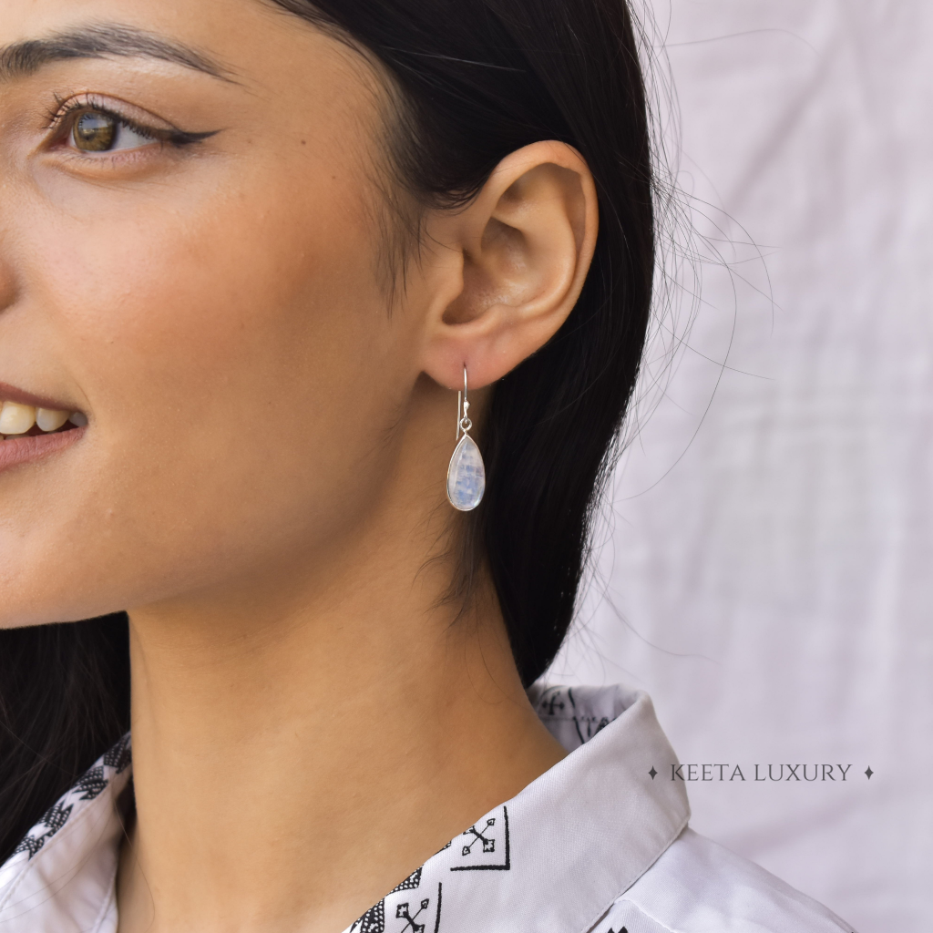 Teardrop Treasure - Moonstone Earrings -
