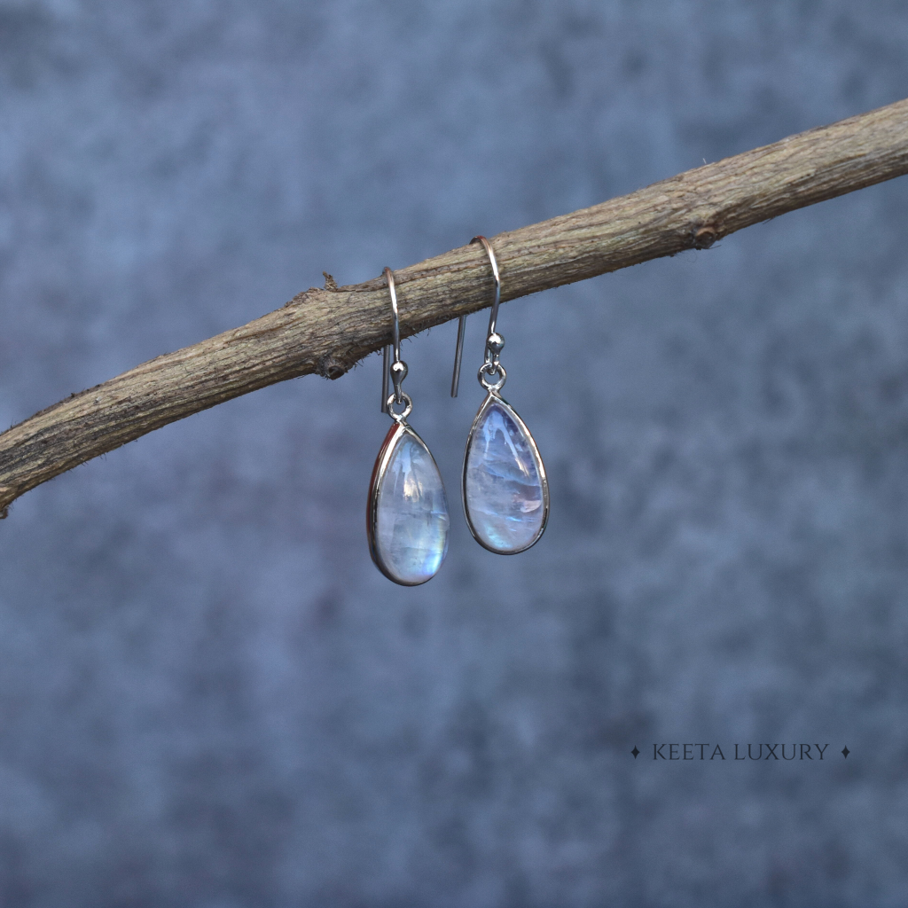 Teardrop Treasure - Moonstone Earrings -