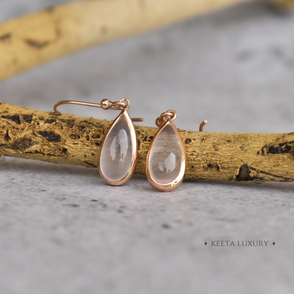 Teardrop Treasure - Rose Quartz Earrings -