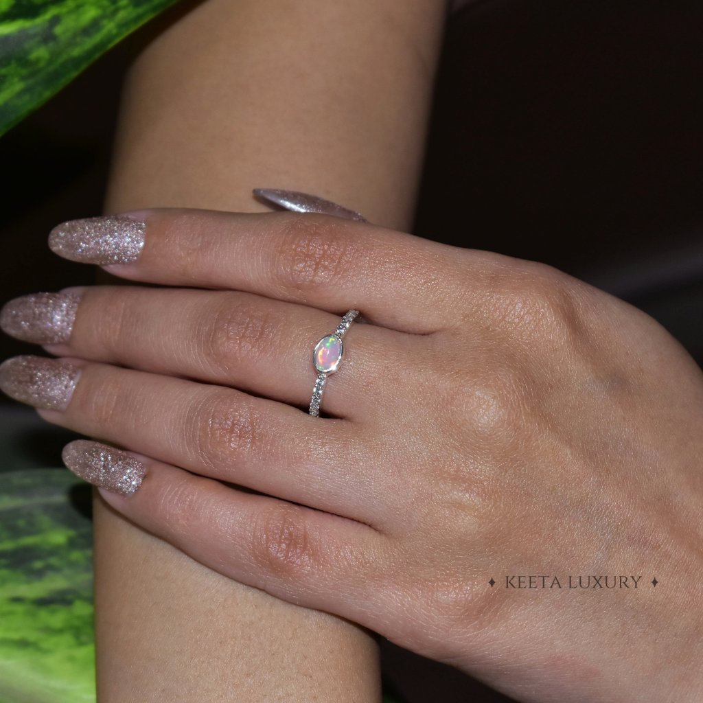 Tender Blossom - Opal Ring -