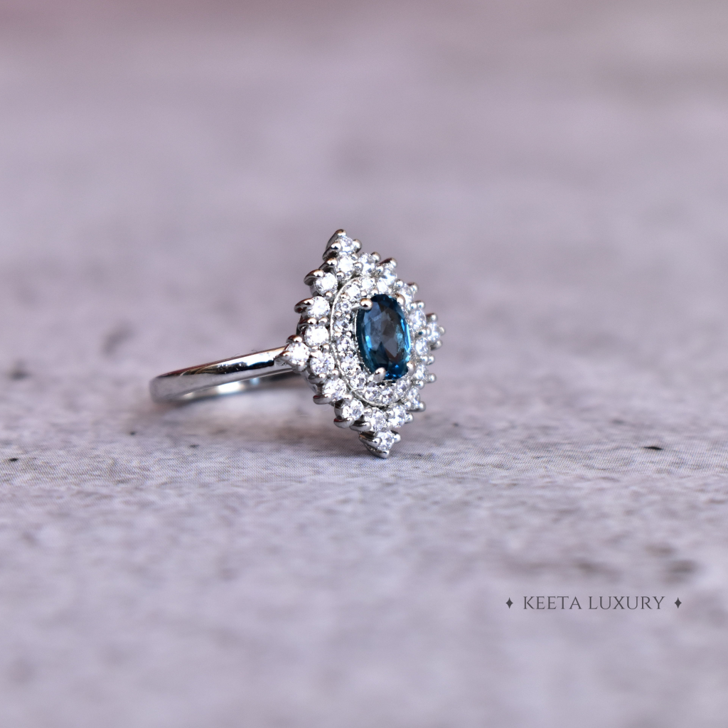 Tiny Wonders - Blue Topaz Ring -