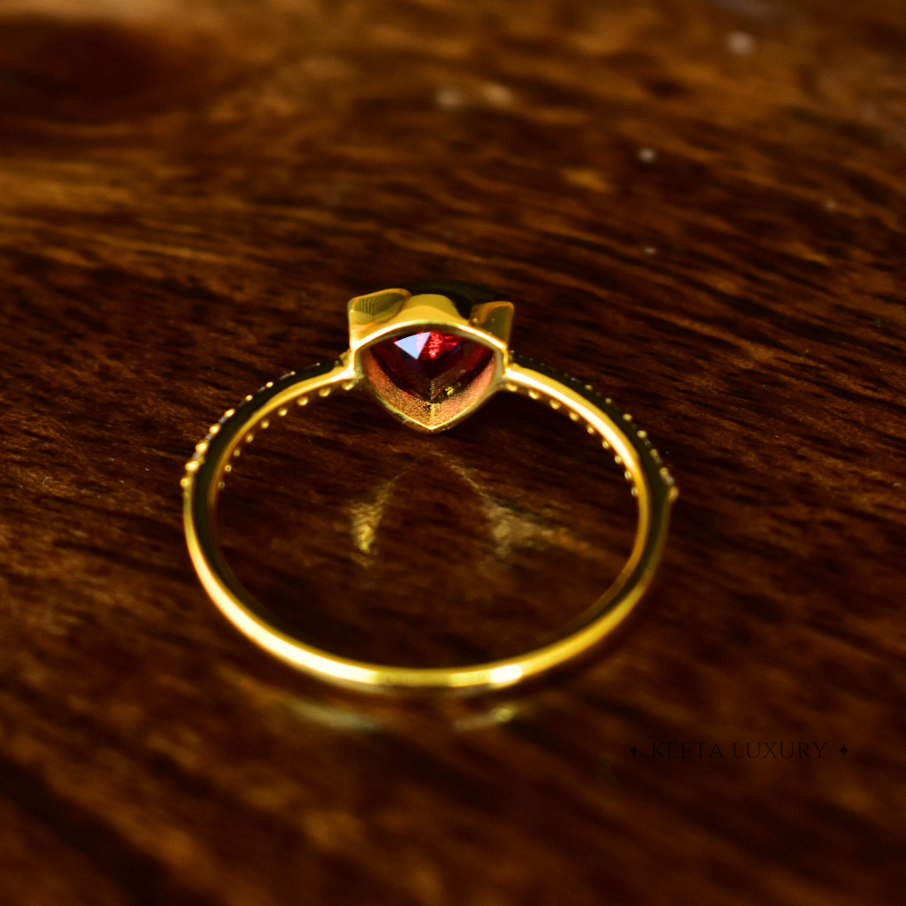 Trillion Tango - Rhodolite Garnet Ring -