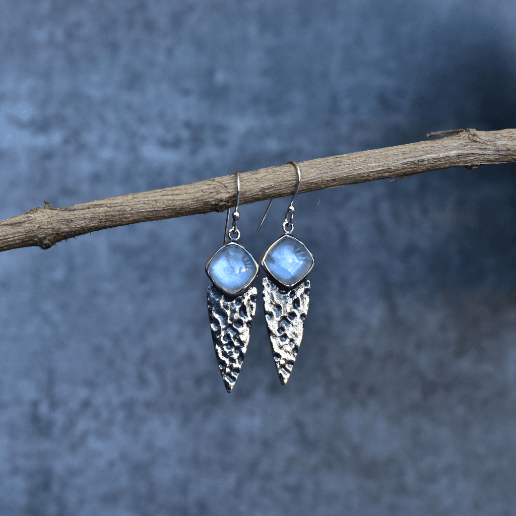 Shield - Moonstone Earrings -