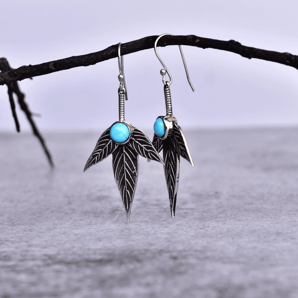 Trio Leaf- Turquoise Dangles -
