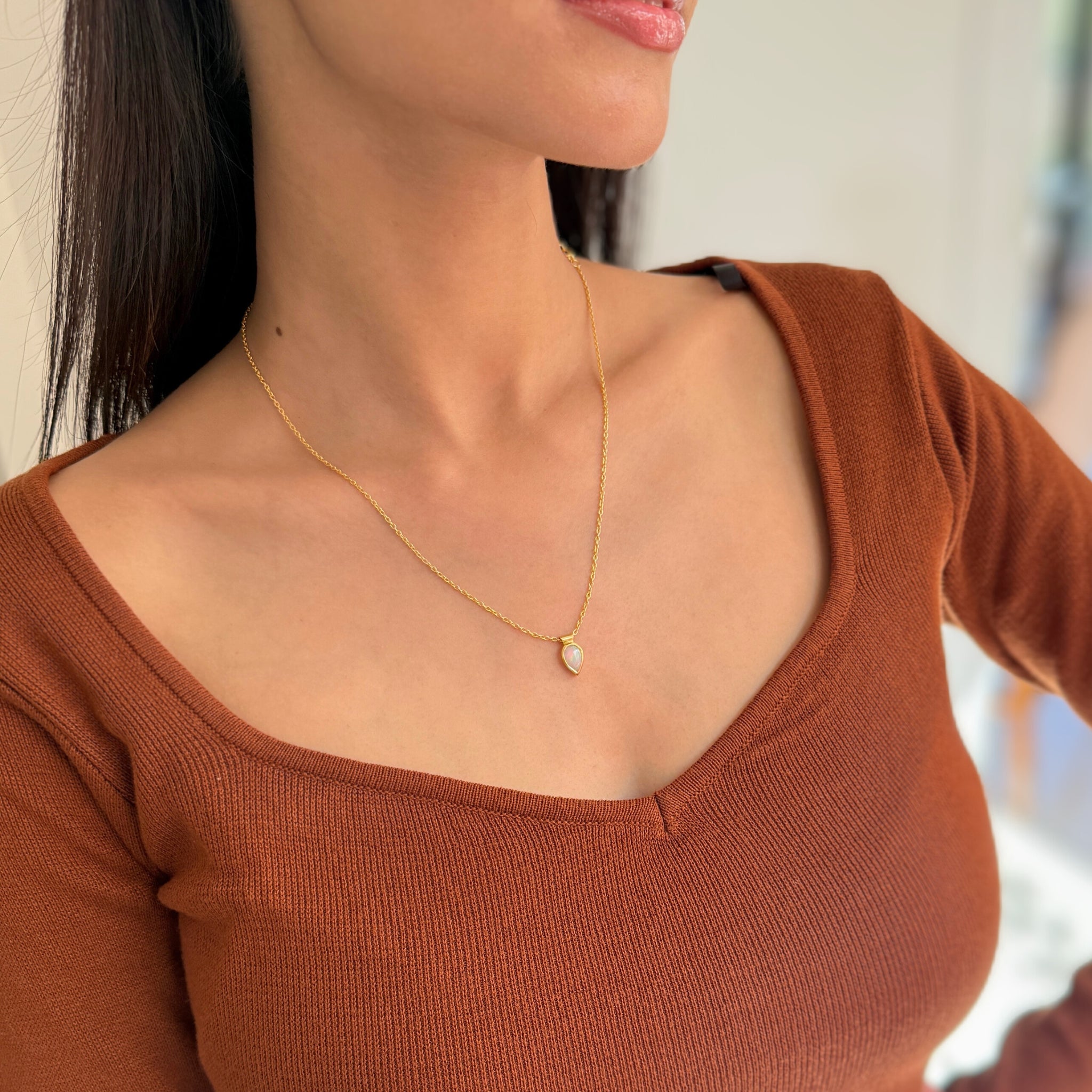Dew Drop - Opal Necklace