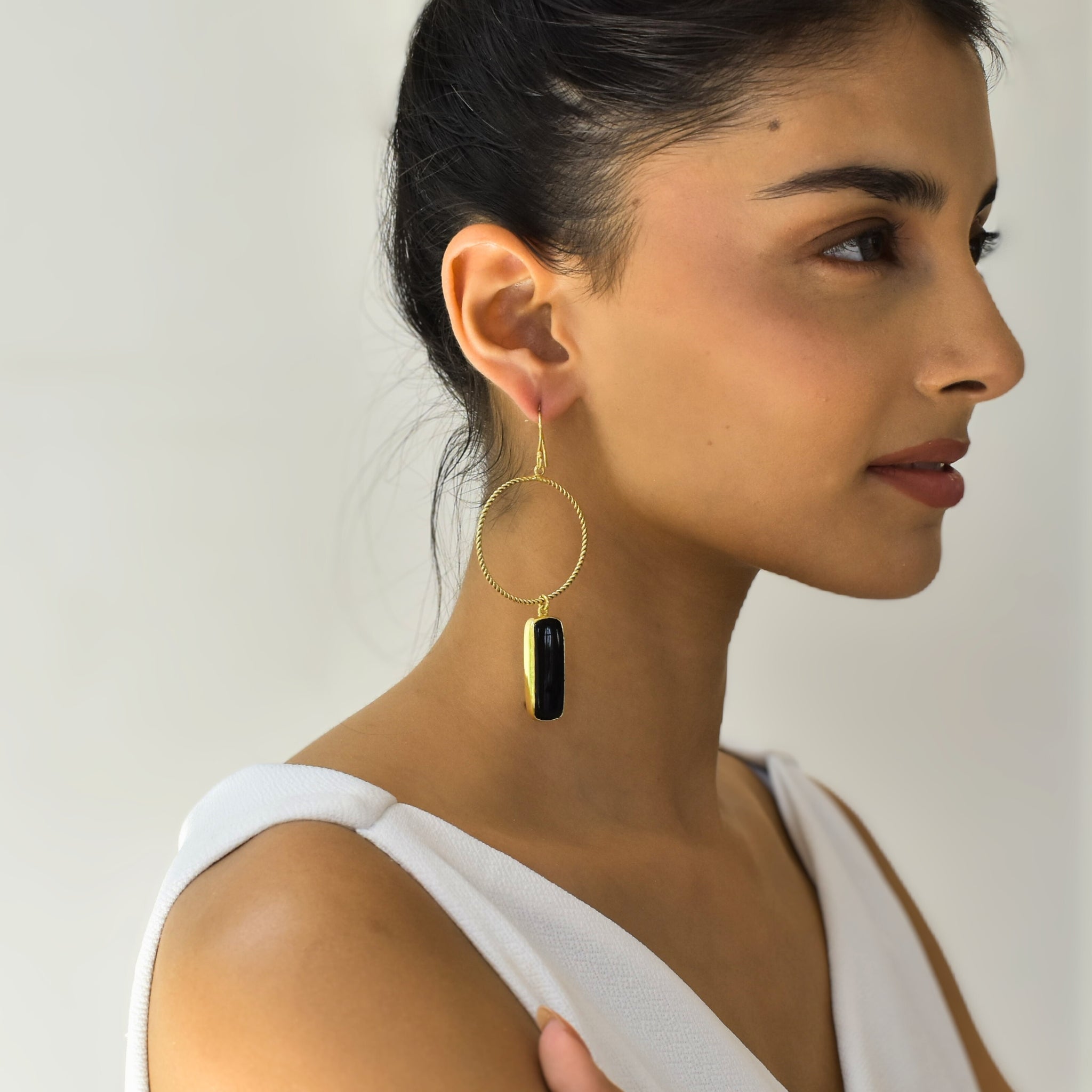 Artisan Bar - Black Onyx Earrings