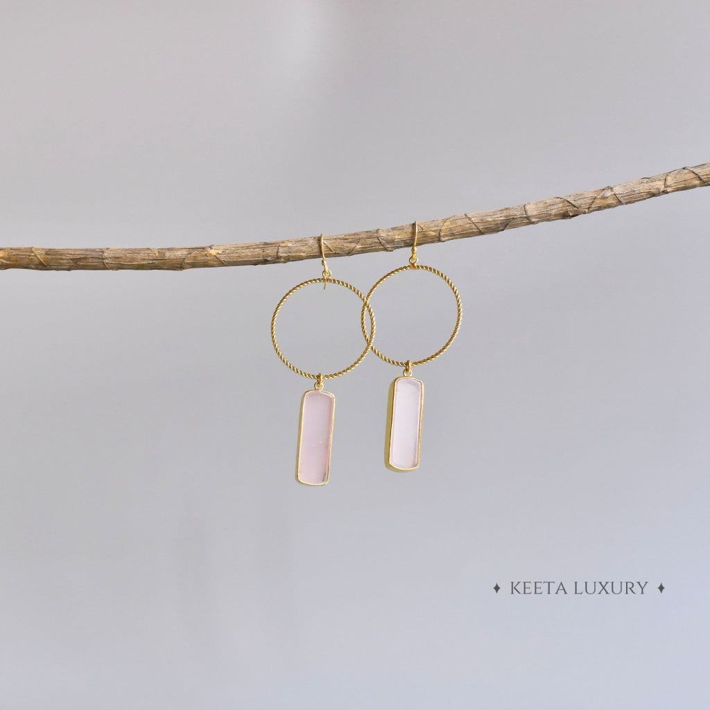Artisan Bar - Rose Quartz Earrings Earrings