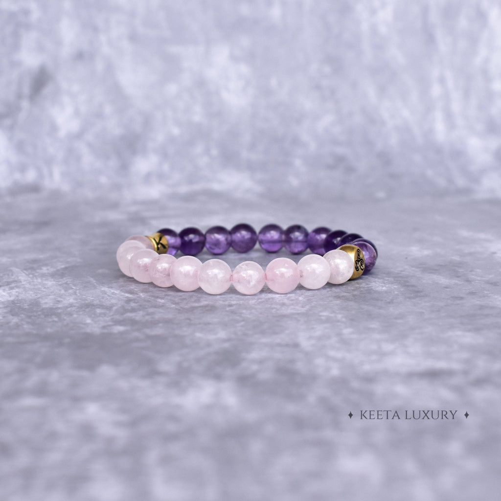 Aura Glow - Rose Quartz & Amethyst Bracelet -