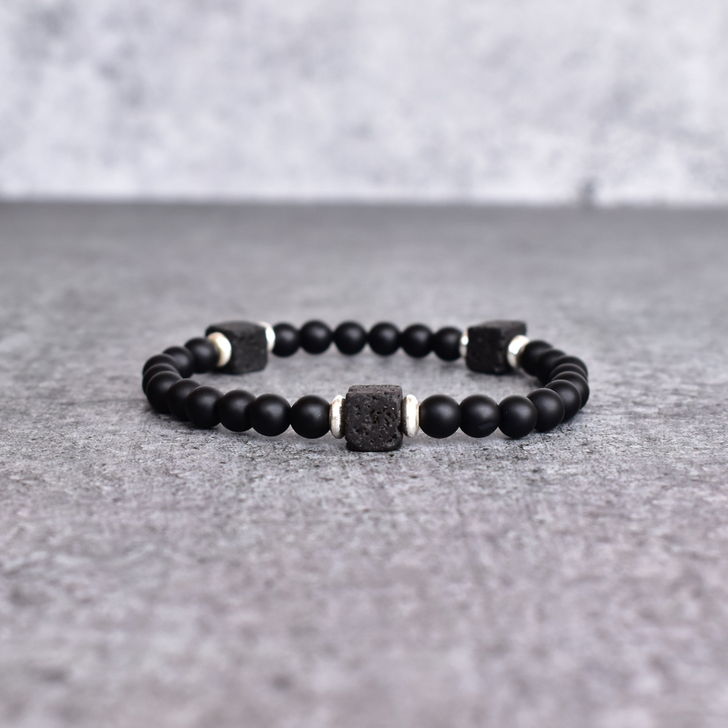 Black Rule - Onyx And Lava Bead Bracelet -