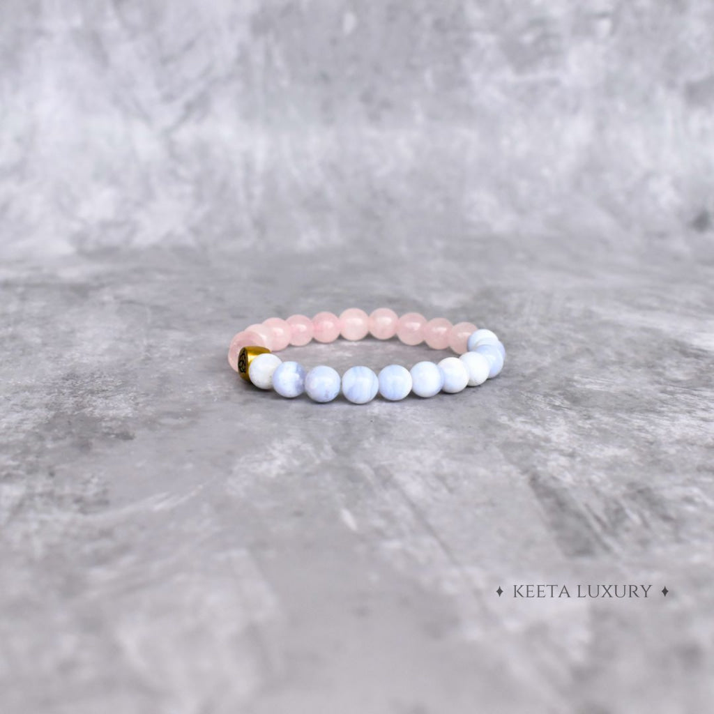 Blissful - Blue Lace Agate & Rose Quartz Bracelet Bracelets