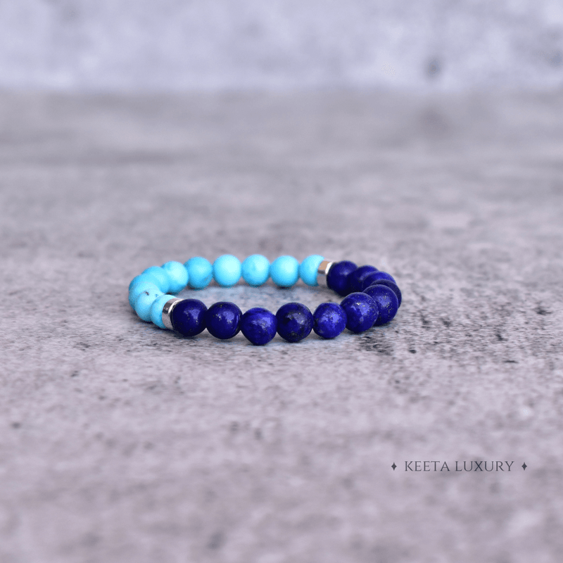 Blue Horizon- Lapis and Turquoise Bracelets - KEETA LUXURY