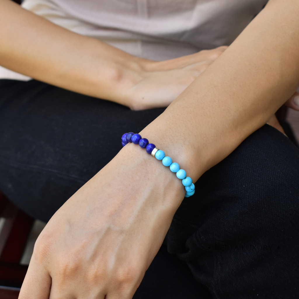 Blue Horizon- Lapis and Turquoise Bracelets -