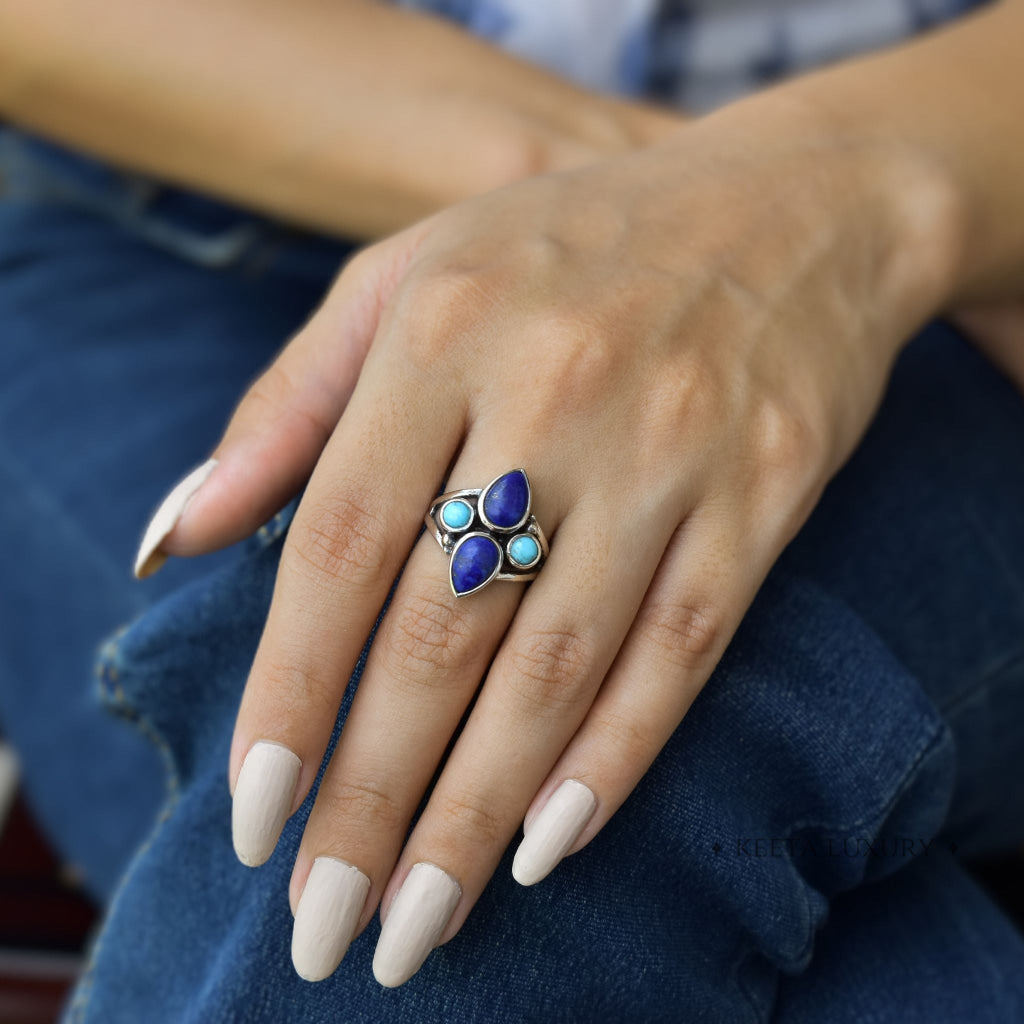 Boho Blend - Lapis & Turquoise Ring -