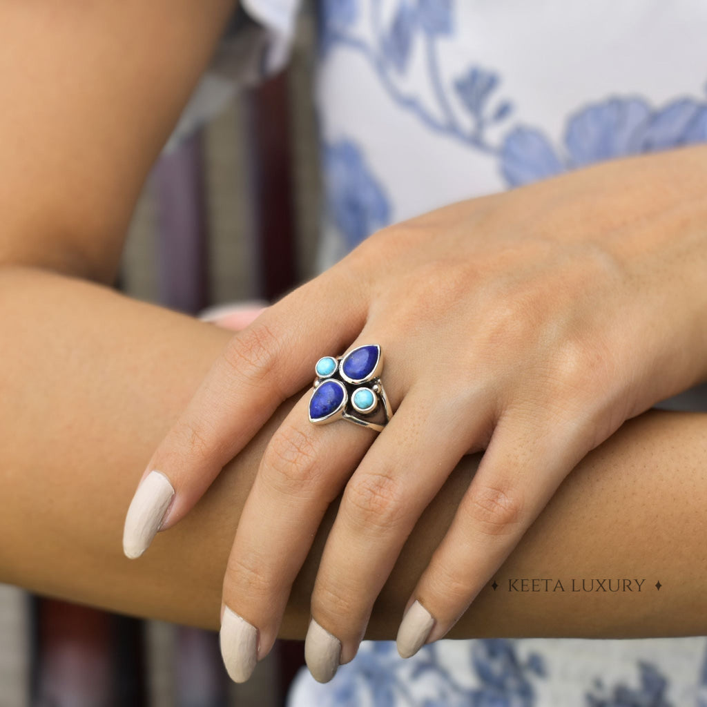 Boho Blend - Lapis & Turquoise Ring -