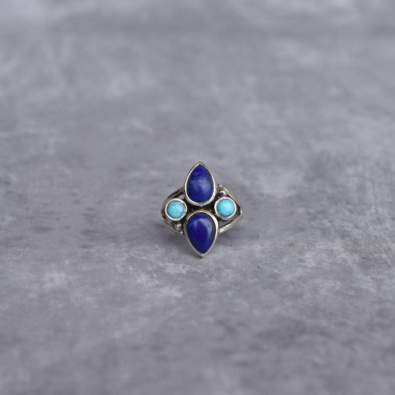 Boho Blend - Lapis & Turquoise Ring Us 4 Rings