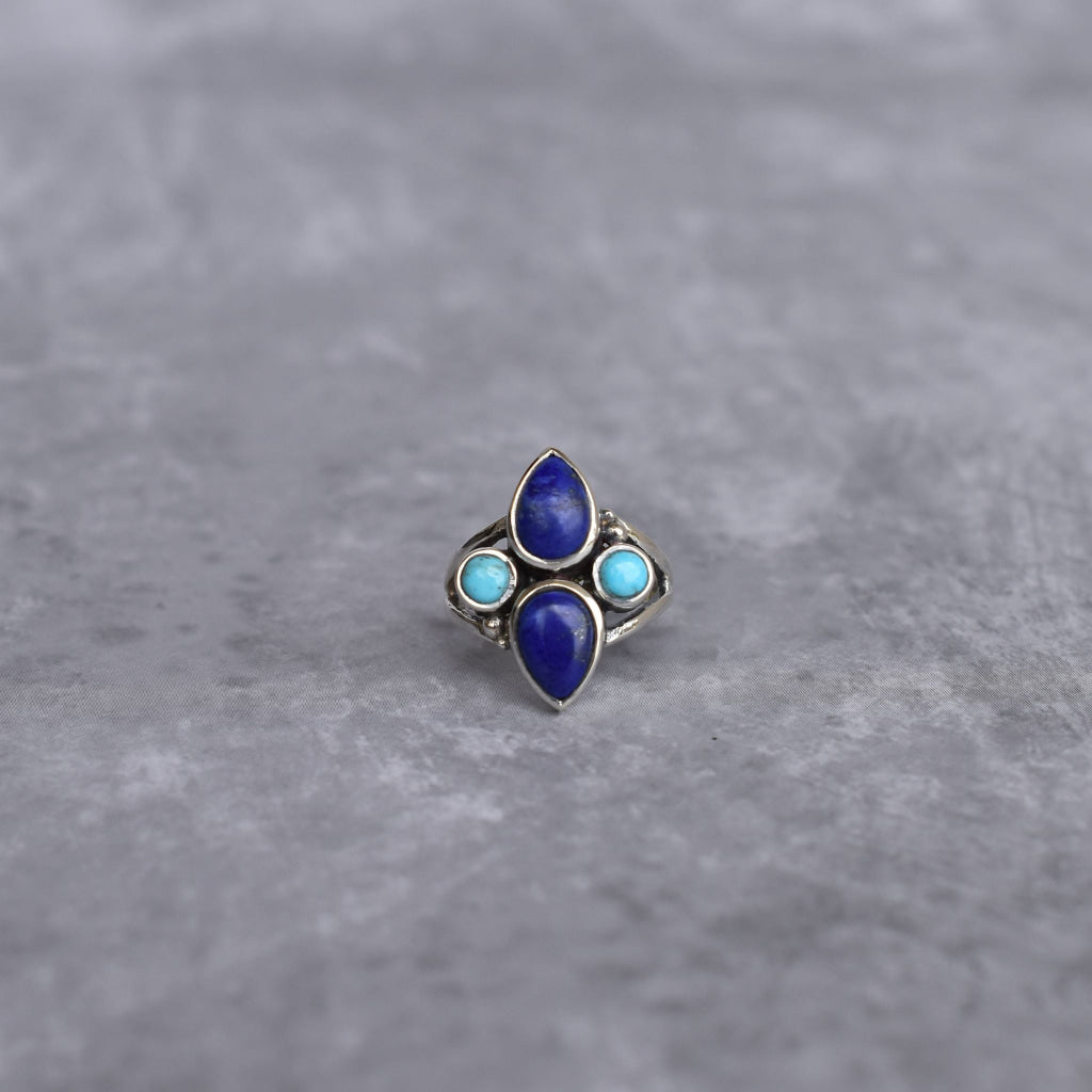 Boho Blend - Lapis & Turquoise Ring -