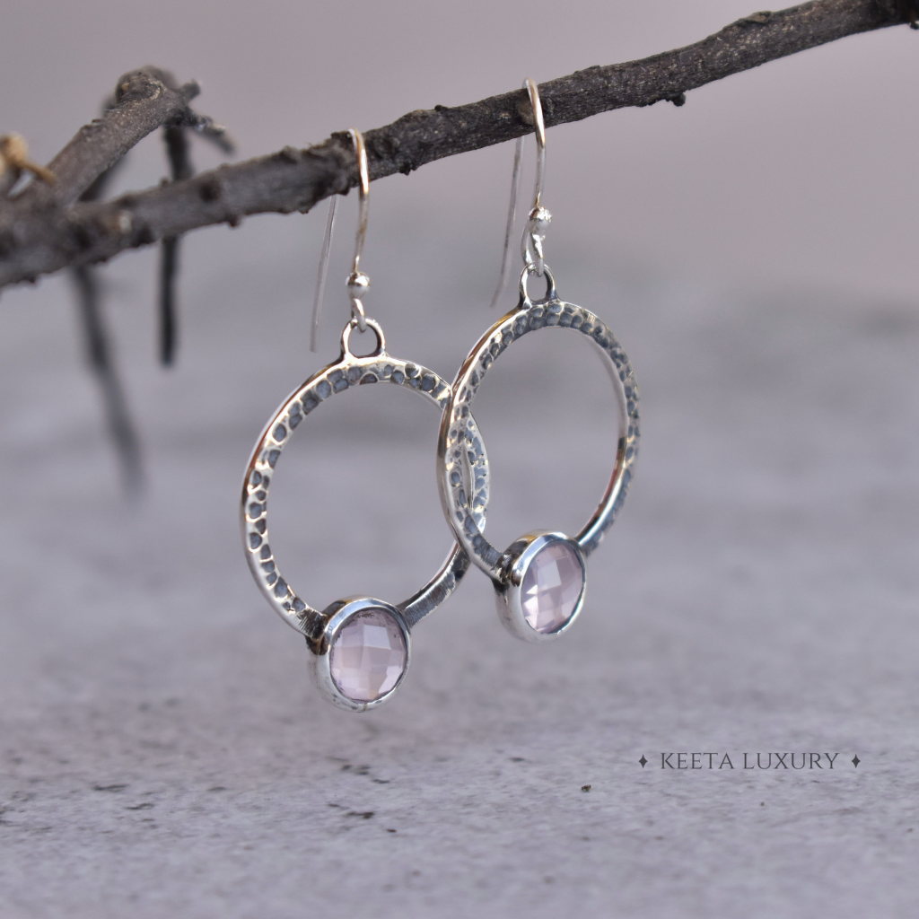 Boho Chic Flair - Rose Quartz Earrings -