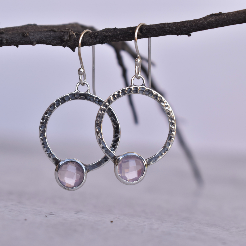 Boho Chic Flair - Rose Quartz Earrings -