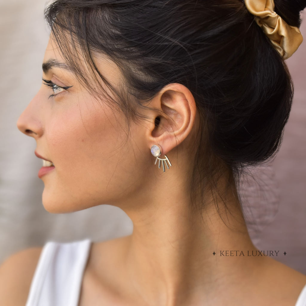 Boho Elegance - Moonstone Studs -