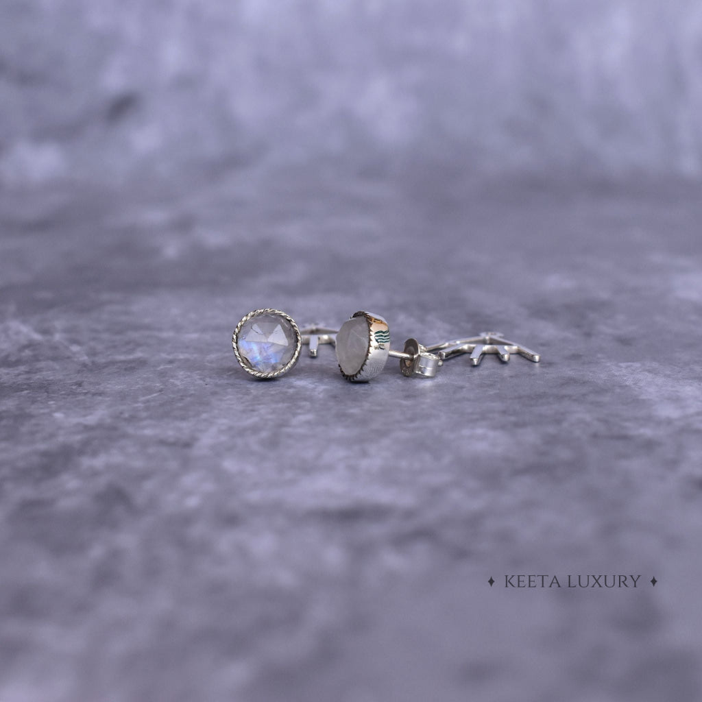 Boho Elegance - Moonstone Studs -