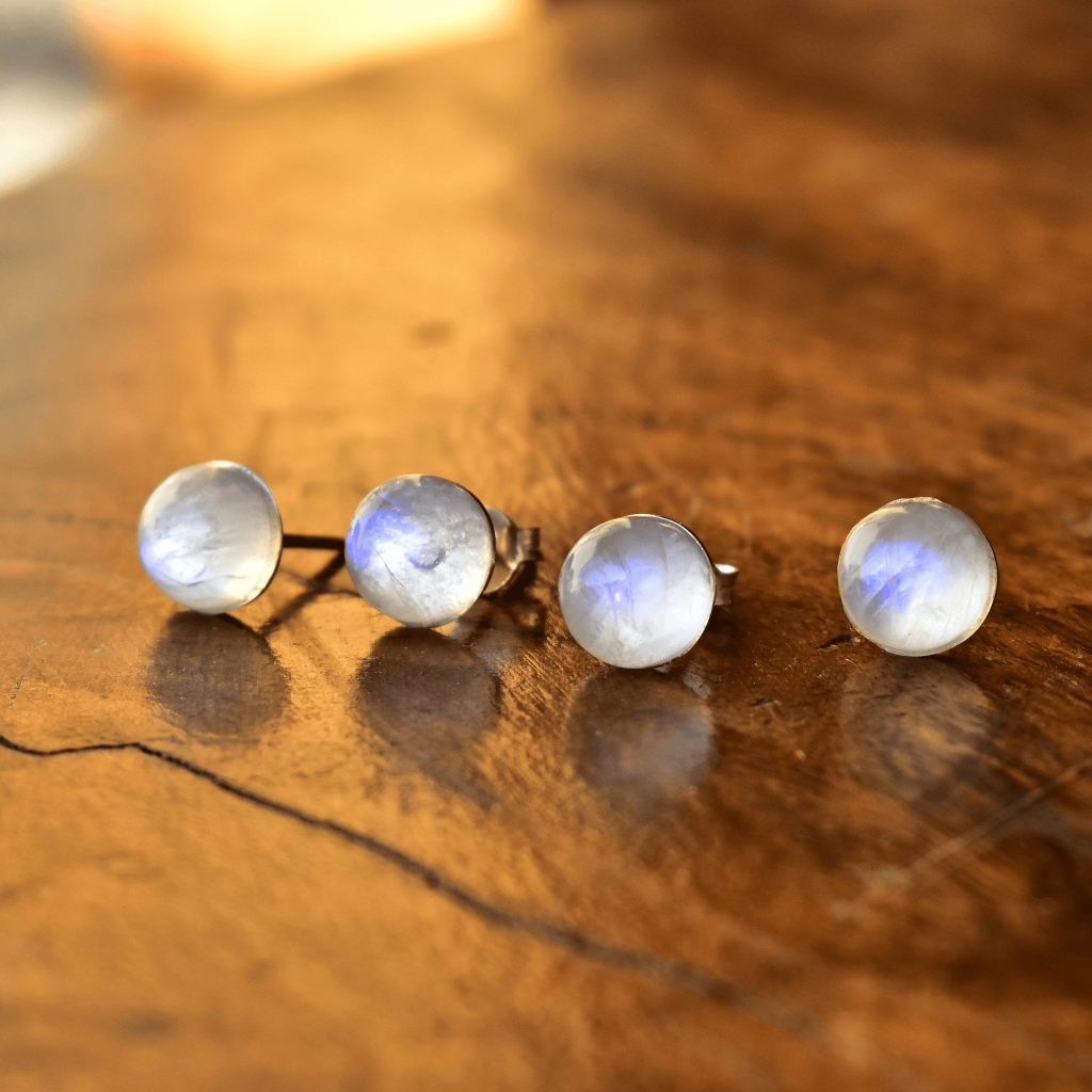 Button Pop - Moonstone Studs -