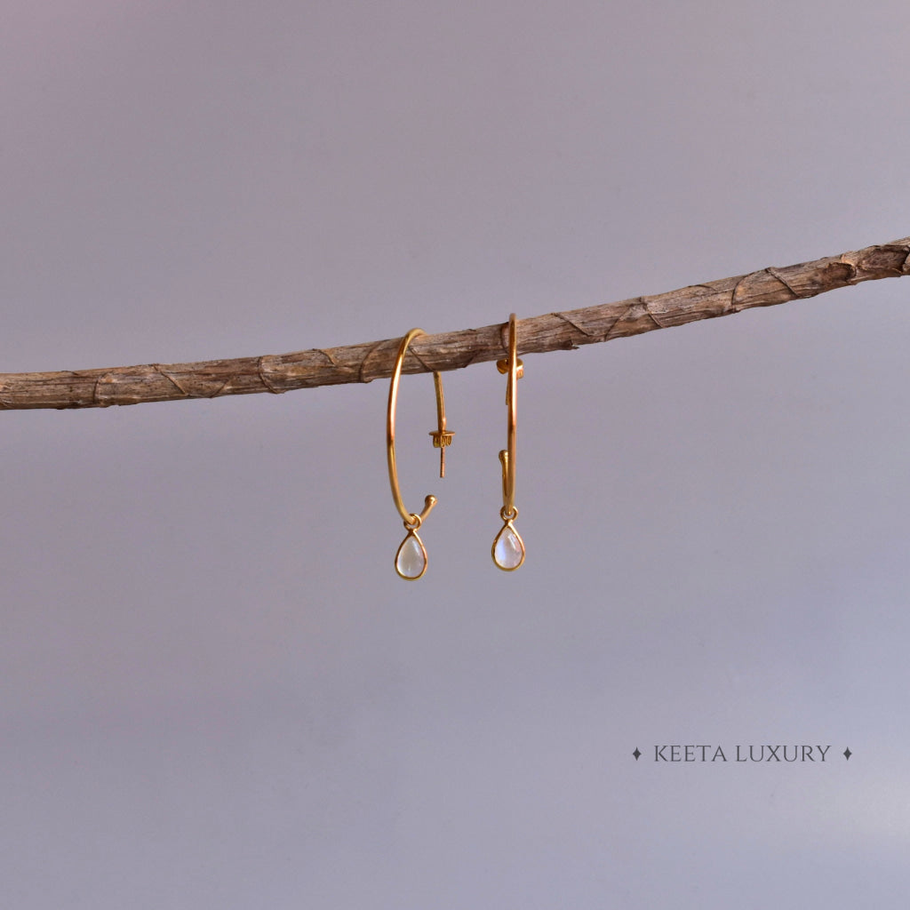 Canyon - Moonstone Hoop Earrings Earrings