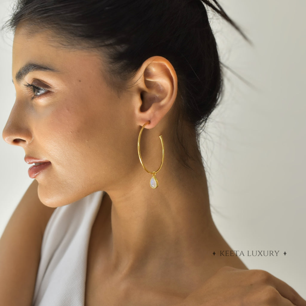 Canyon - Moonstone Hoop Earrings Earrings