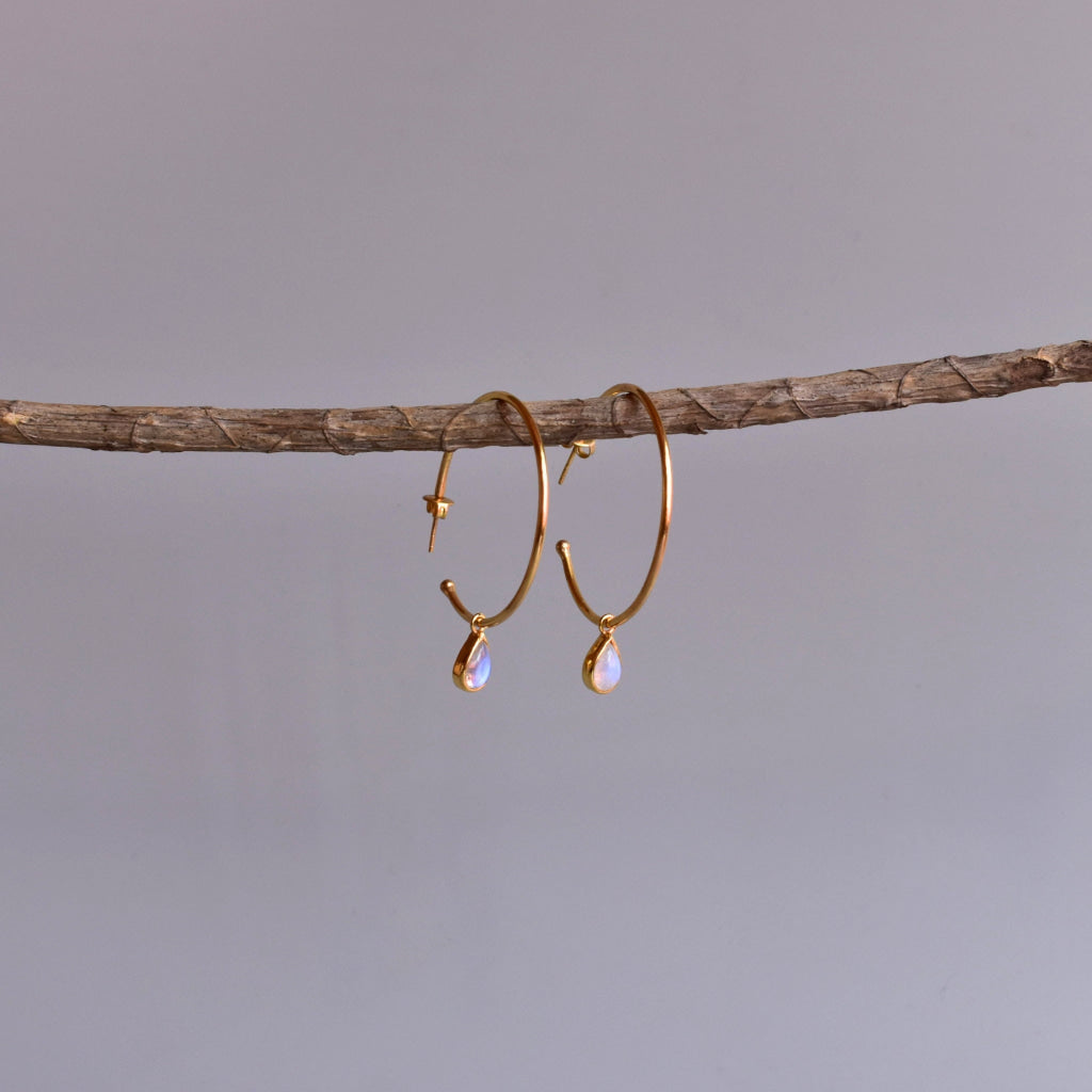 Canyon - Moonstone Hoop Earrings Earrings