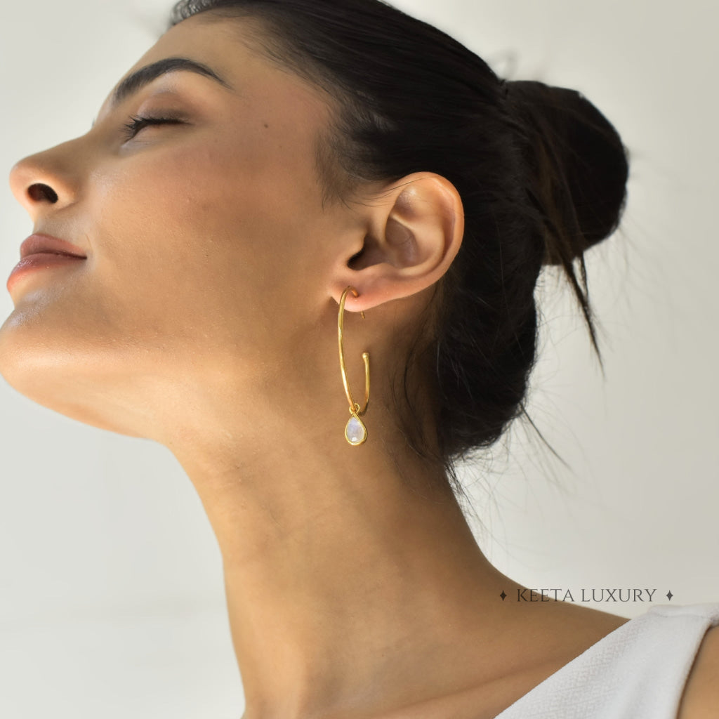 Canyon - Moonstone Hoop Earrings Earrings