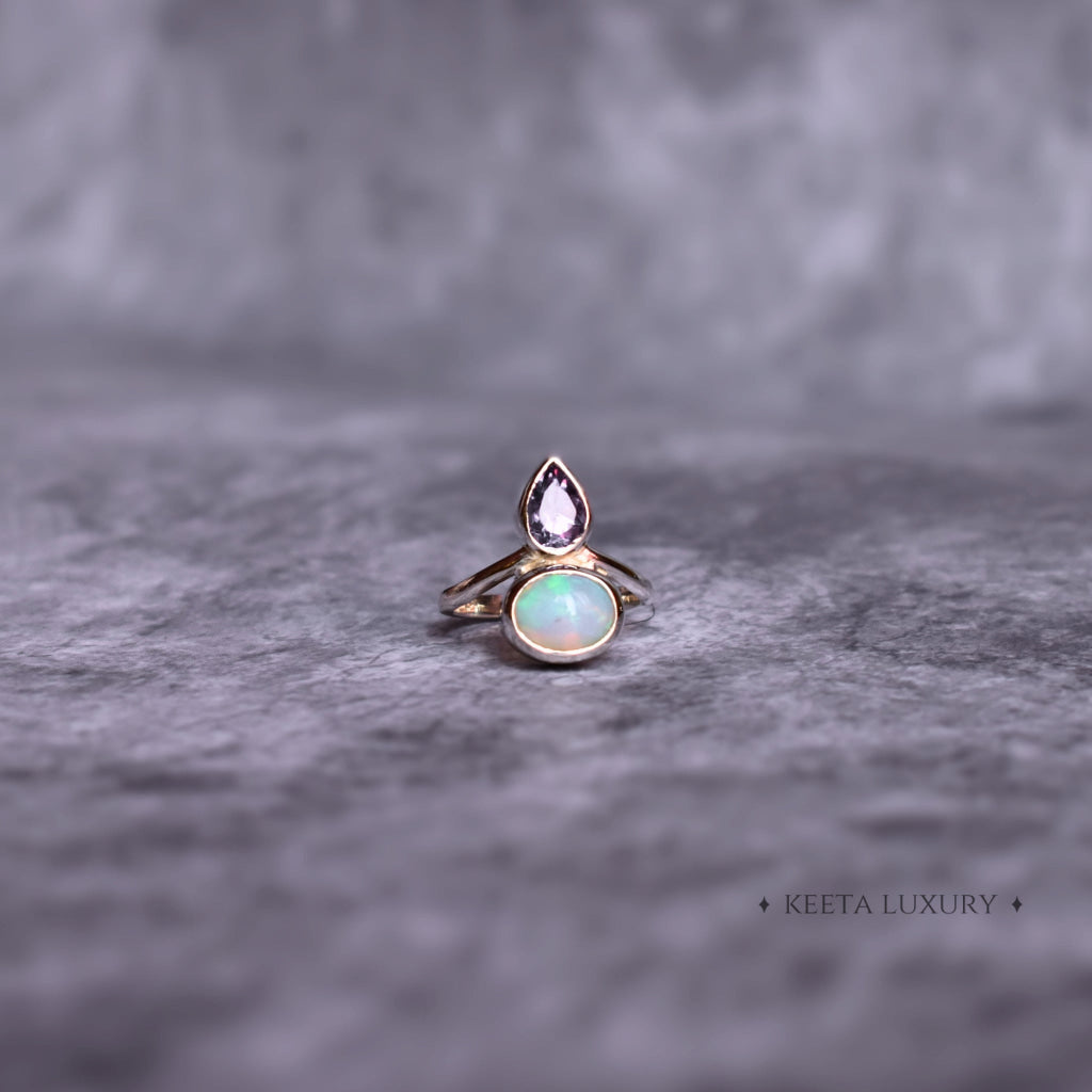 Celeste Crown - Opal & Amethyst Ring Rings
