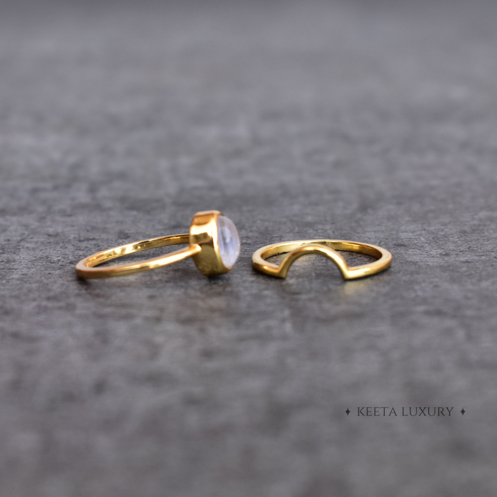 Celestial Duo - Moonstone Stack Set -