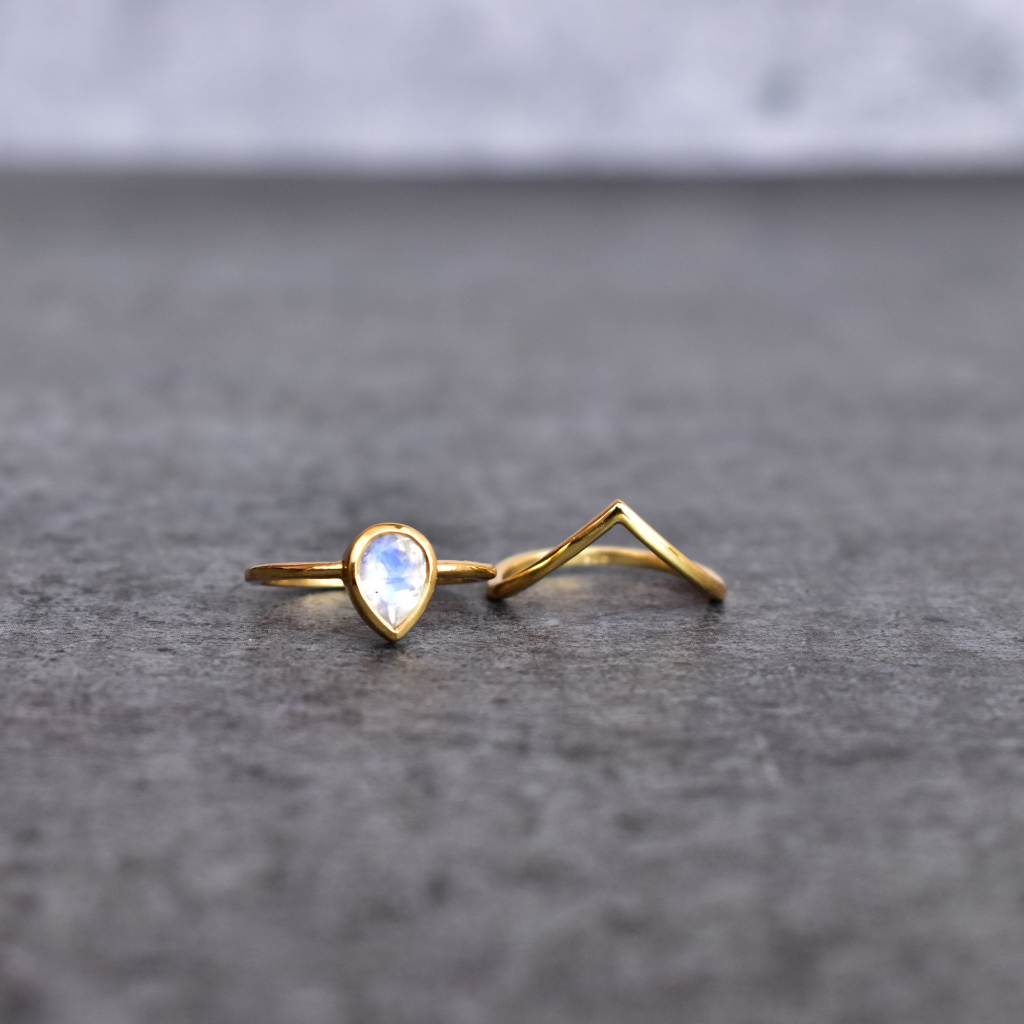 Celestial Teardrop - Moonstone Stack Set -