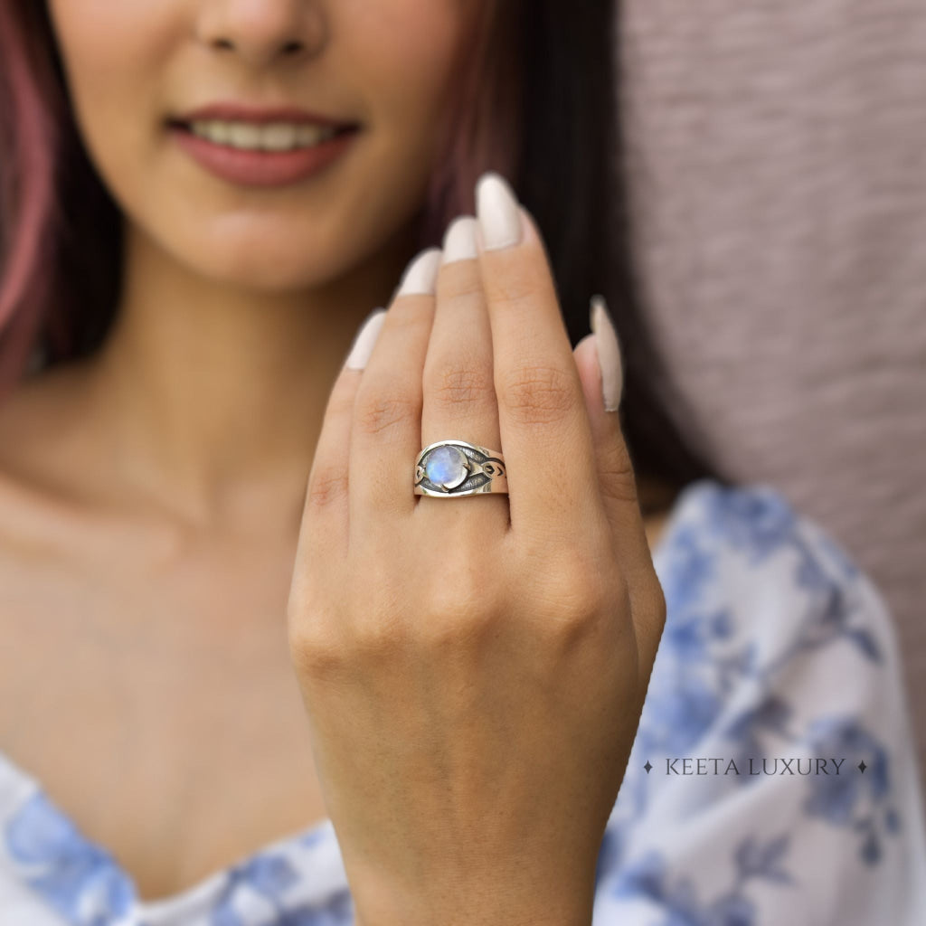 Celtic Noir - Moonstone Ring -