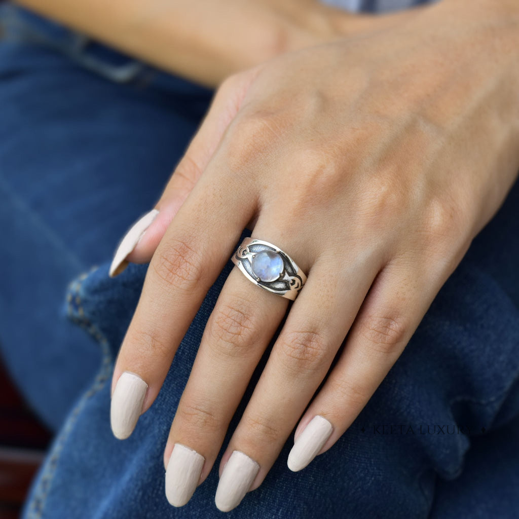 Celtic Noir - Moonstone Ring -