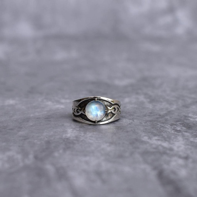 Celtic Noir - Moonstone Ring Us 4 Rings