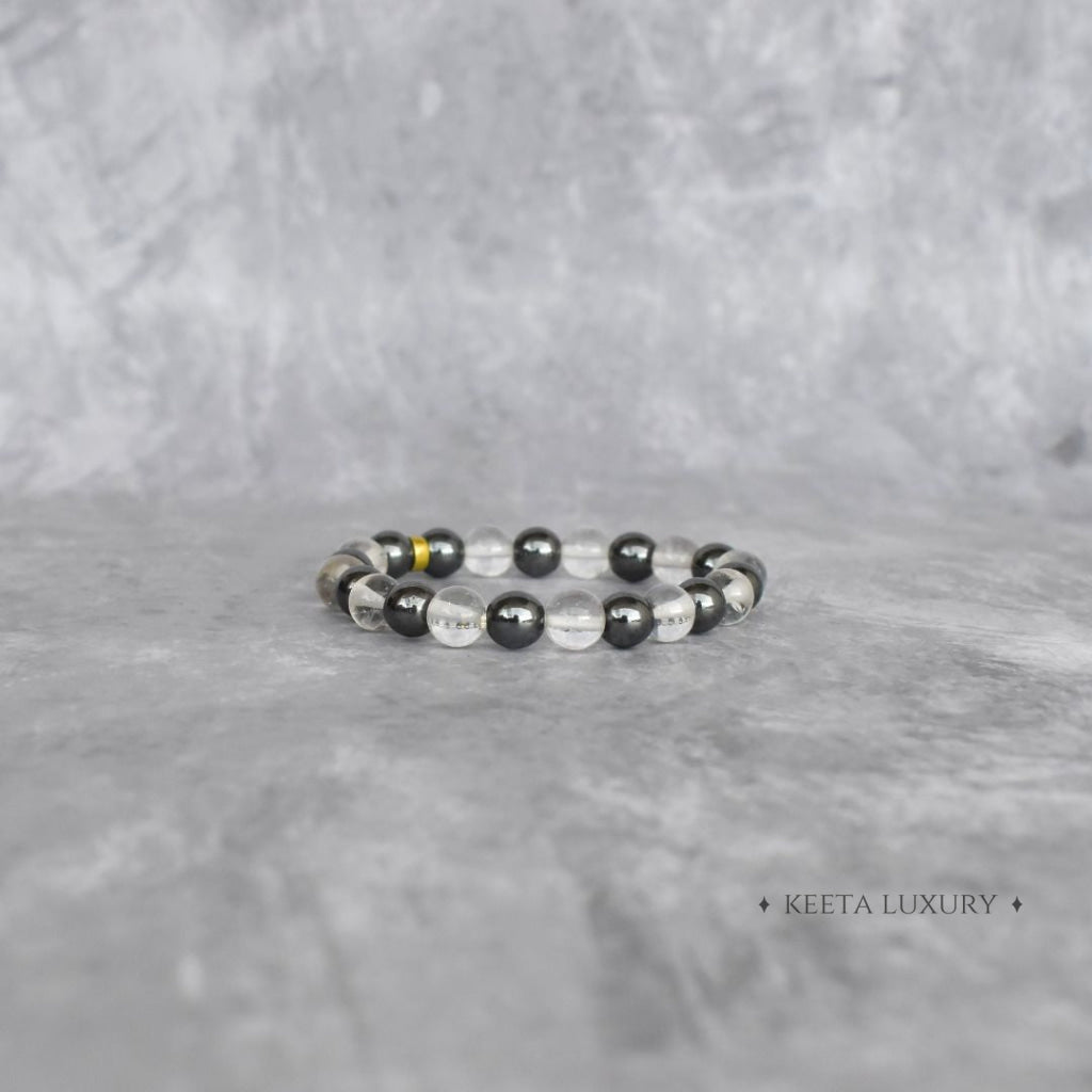 Confidence - Hematite & Clear Quartz Bracelets