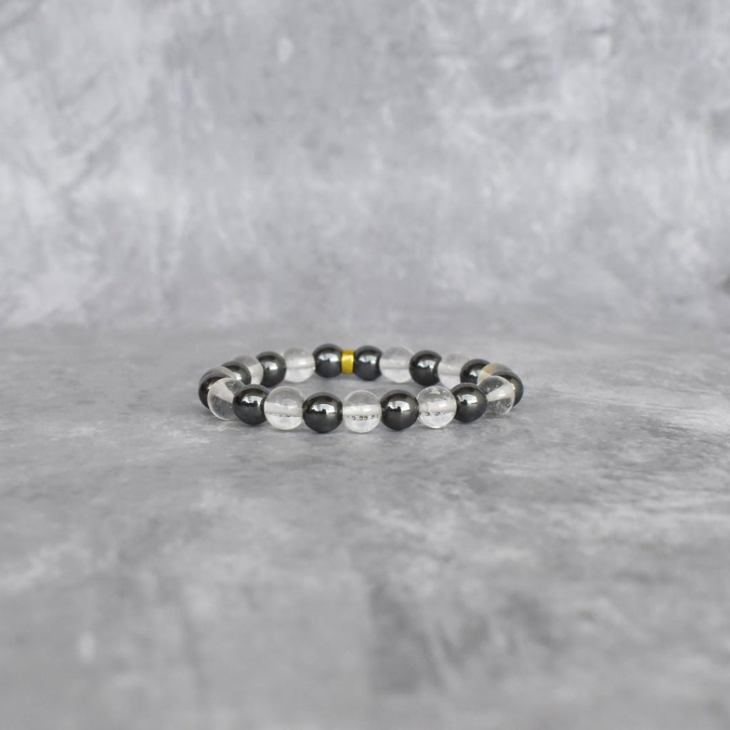 Confidence - Hematite & Clear Quartz Bracelets