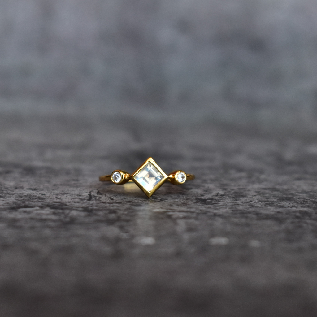 Crystal Crescent - Moonstone Ring -
