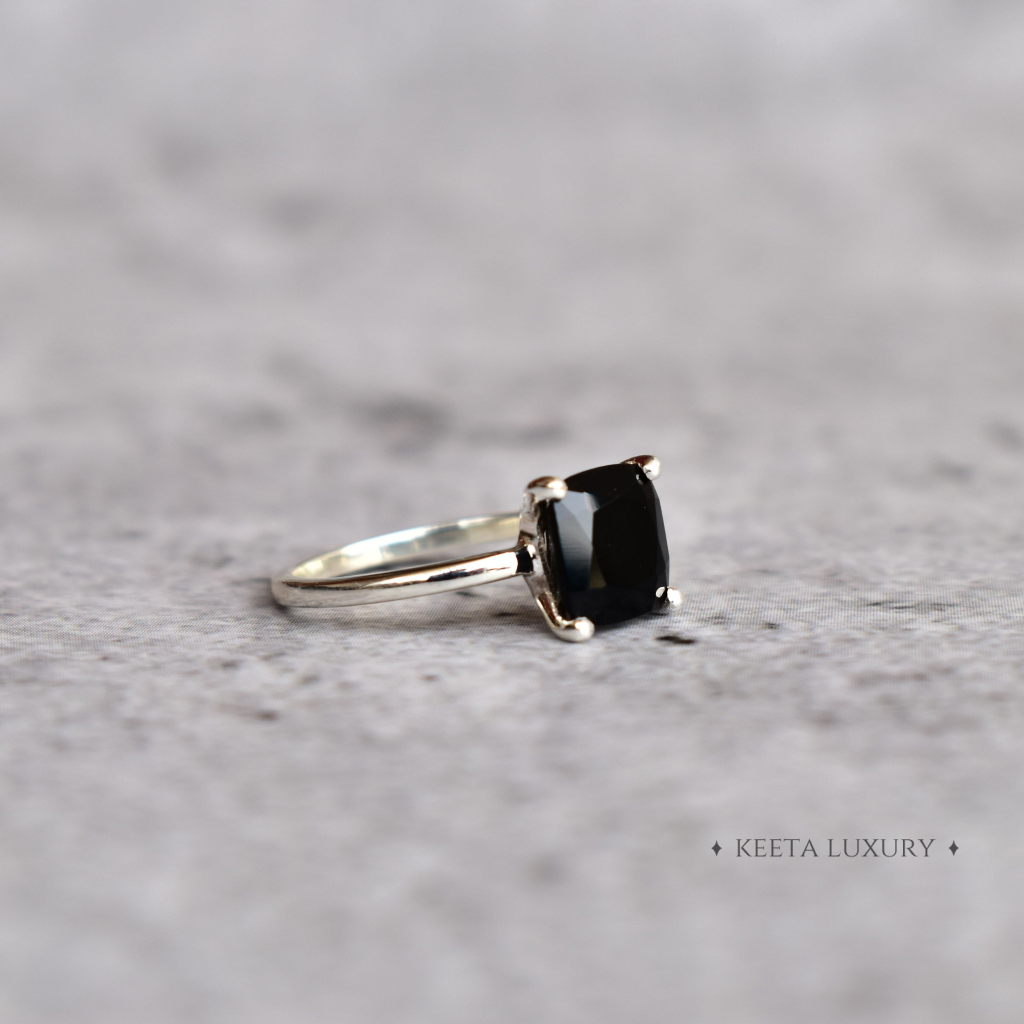 Cushion Beauty - Black Onyx Ring -