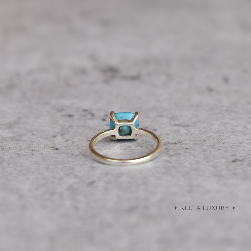 Cushion Beauty - Copper Turquoise Ring -