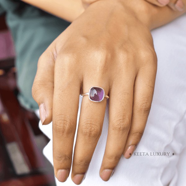 Cushion Conquer - Amethyst Ring Rings